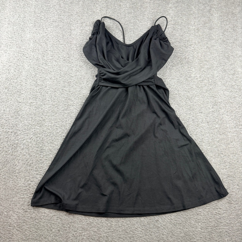 ASOS DESIGN Black‎ Crossover Front Mini Dress US 4 Spaghetti Strap Jersey Knit